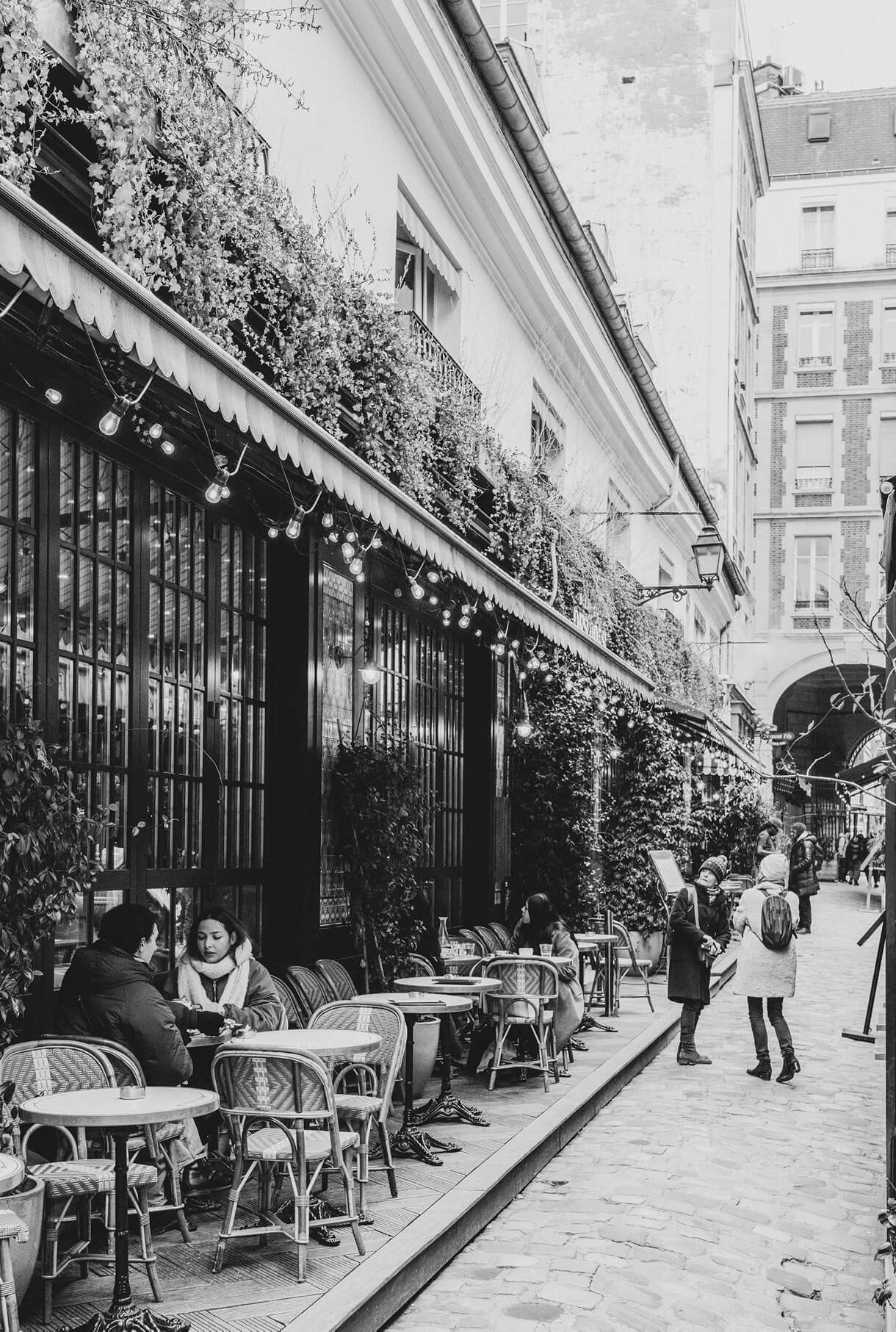 A restaurant, a street view
